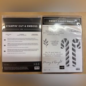 Stampin Up Sweet Candy Canes Bundle (cling stamps & dies)
